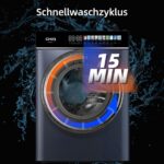 CHiQ Waschmaschine 8 kg Frontlader, A-15% Energieeffizienz, 1400 U/min, LED-Touchscreen, Dampfwäsche – Bild 10